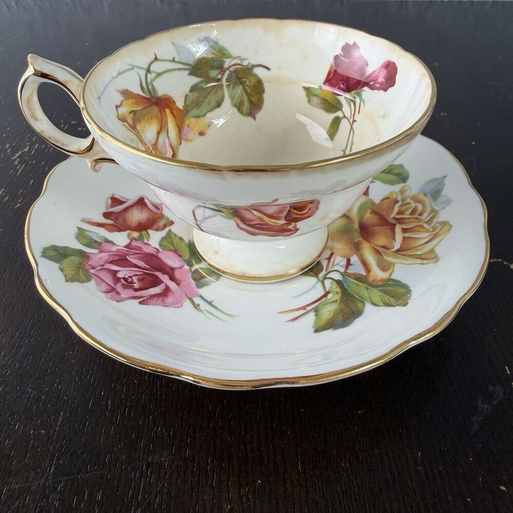 Hammersley & Co Morgan’s Rose Tea Cup & Saucer Set Vintage English Bone China